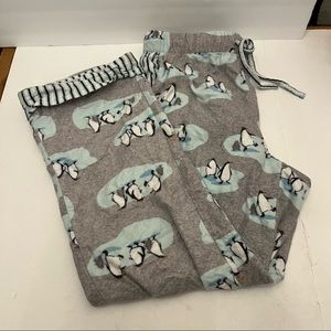munki munki flannel pajamas Sz Small womens sleep pants pockets penguins Cozy